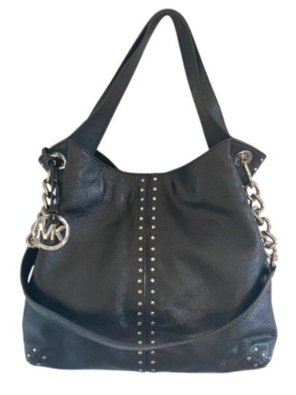 Michael Kors | Black Leather Studded Slouchy Shoulder Bag